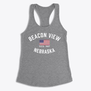 Beacon View Nebraska Patriot Women's Racerback Tank