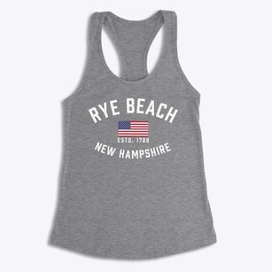 Rye Beach New Hampshire Patriot Women's Racerback Tank