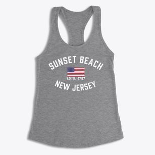 Sunset Beach New Jersey Patriot Women's Racerback Tank