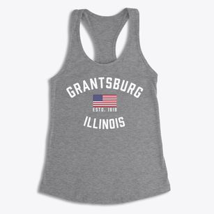 Grantsburg Illinois Patriot Women's Racerback Tank