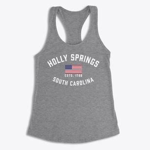 Holly Springs South Carolina Patriot Women's Racerback Tank