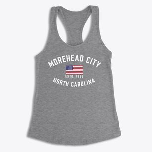 Morehead City North Carolina Patriot Women's Racerback Tank
