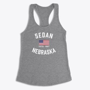 Sedan Nebraska Patriot Women's Racerback Tank