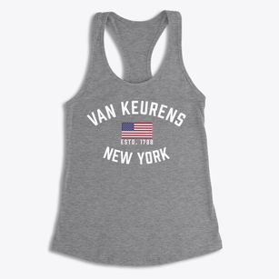 Van Keurens New York Patriot Women's Racerback Tank