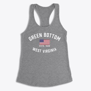 Green Bottom West Virginia Patriot Women's Racerback Tank