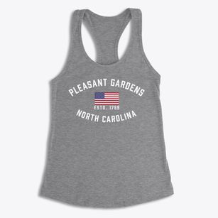 Pleasant Gardens North Carolina Patriot Women's Racerback Tank