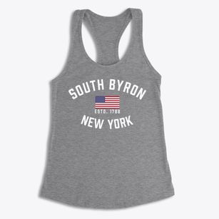 South Byron New York Patriot Women's Racerback Tank