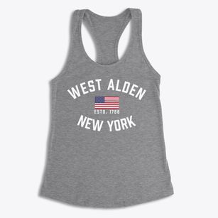 West Alden New York Patriot Women's Racerback Tank