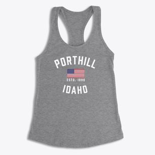 Porthill Idaho Patriot Women's Racerback Tank