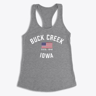 Buck Creek Iowa Patriot Women's Racerback Tank