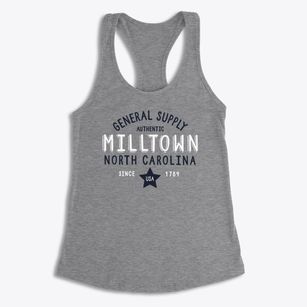 Milltown North Carolina General Supply Women's Racerback Tank