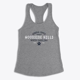 Woodside Hills North Carolina General Supply Women's Racerback Tank