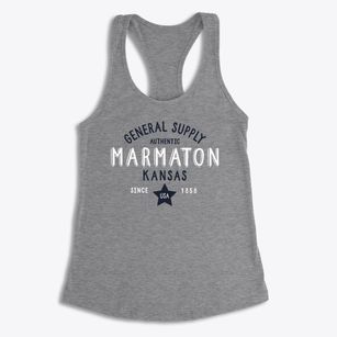Marmaton Kansas General Supply Women's Racerback Tank