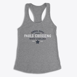 Pauls Crossing North Carolina General Supply Women's Racerback Tank