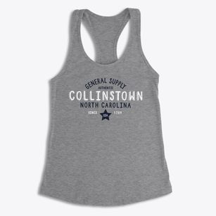 Collinstown North Carolina General Supply Women's Racerback Tank