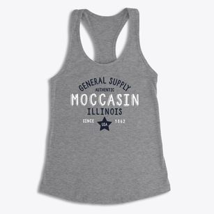 Moccasin Illinois General Supply Women's Racerback Tank