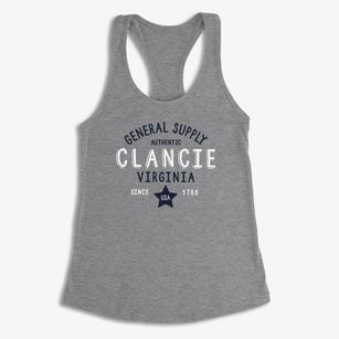 Clancie Virginia General Supply Women's Racerback Tank