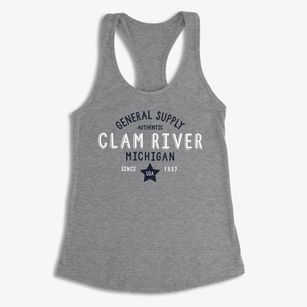 Clam River Michigan General Supply Women's Racerback Tank