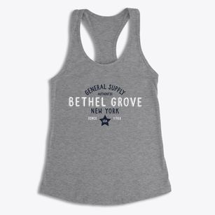Bethel Grove New York General Supply Women's Racerback Tank