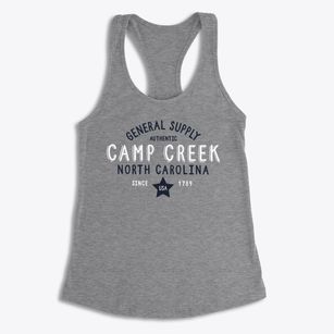Camp Creek North Carolina General Supply Women's Racerback Tank