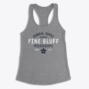 Pine Bluff Mississippi General Supply Women's Racerback Tank