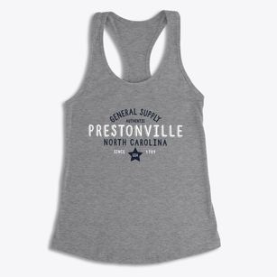 Prestonville North Carolina General Supply Women's Racerback Tank