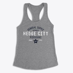 Hedge City Missouri General Supply Women's Racerback Tank
