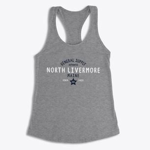 North Livermore Maine General Supply Women's Racerback Tank
