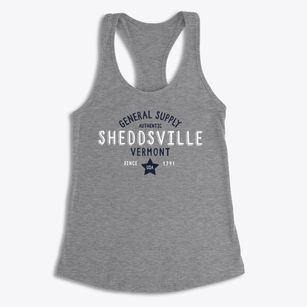 Sheddsville Vermont General Supply Women's Racerback Tank