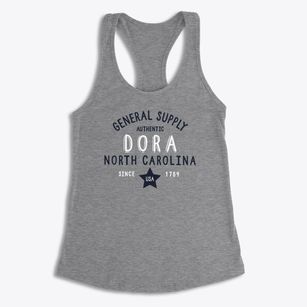 Dora North Carolina General Supply Women's Racerback Tank