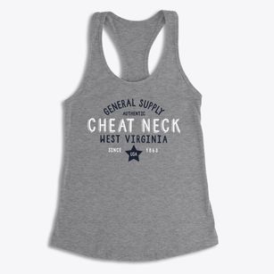 Cheat Neck West Virginia General Supply Women's Racerback Tank