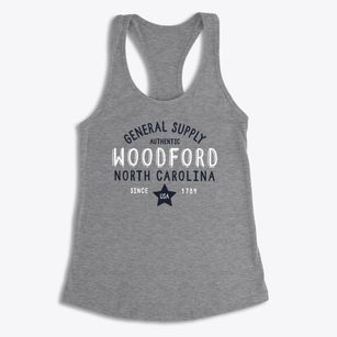 Woodford North Carolina General Supply Women's Racerback Tank