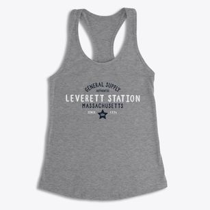 Leverett Station Massachusetts General Supply Women's Racerback Tank