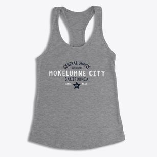 Mokelumne City California General Supply Women's Racerback Tank