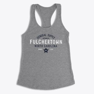 Fulchertown North Carolina General Supply Women's Racerback Tank