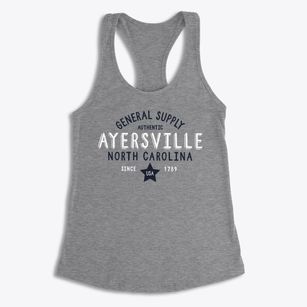 Ayersville North Carolina General Supply Women's Racerback Tank