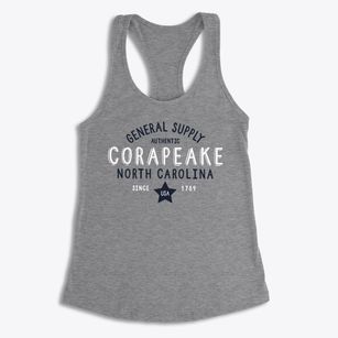 Corapeake North Carolina General Supply Women's Racerback Tank