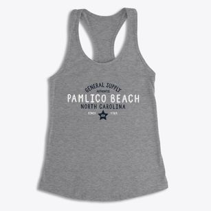 Pamlico Beach North Carolina General Supply Women's Racerback Tank