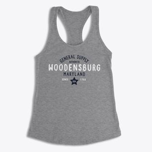 Woodensburg Maryland General Supply Women's Racerback Tank
