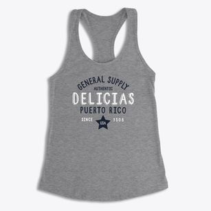 Delicias Puerto Rico General Supply Women's Racerback Tank