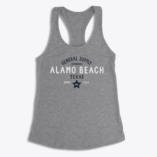 Alamo Beach Texas General Supply Women's Racerback Tank