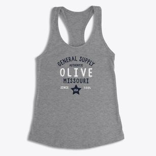 Olive Missouri General Supply Women's Racerback Tank