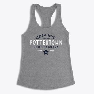 Pottertown North Carolina General Supply Women's Racerback Tank