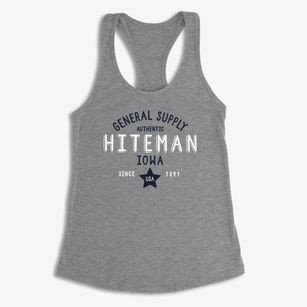 Hiteman Iowa General Supply Women's Racerback Tank