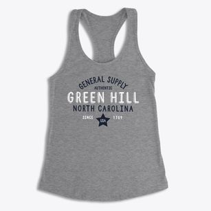 Green Hill North Carolina General Supply Women's Racerback Tank
