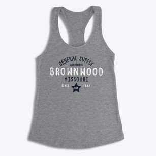 Brownwood Missouri General Supply Women's Racerback Tank
