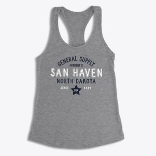 San Haven North Dakota General Supply Women's Racerback Tank
