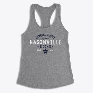 Nasonville Wisconsin General Supply Women's Racerback Tank