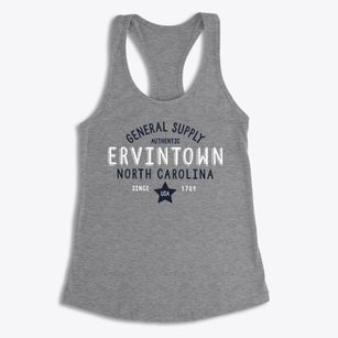 Ervintown North Carolina General Supply Women's Racerback Tank
