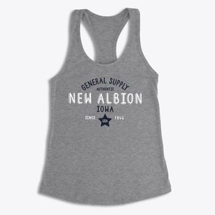 New Albion Iowa General Supply Women's Racerback Tank